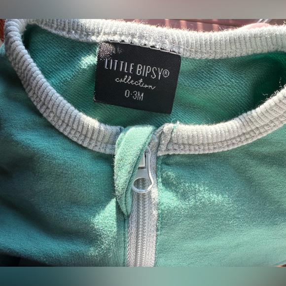 Little Bipsy, Green 2 Way Zipper Romper, 0-3 Months - Picture 3 of 8